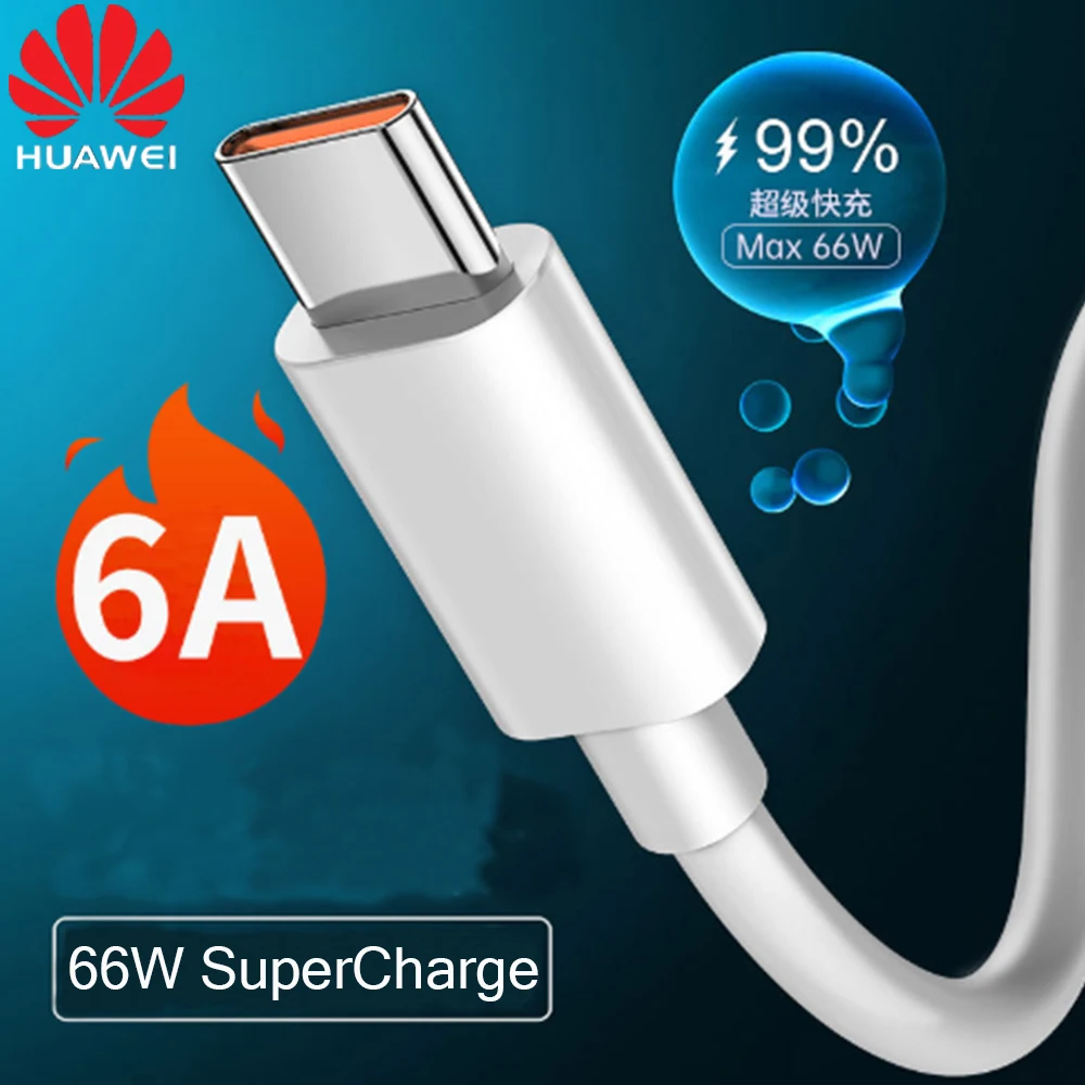 Оригинальный зарядный кабель Huawei Nova 8 Se 6A 0 3/1/2 м 66 Вт USB-кабель с суперзарядкой типа