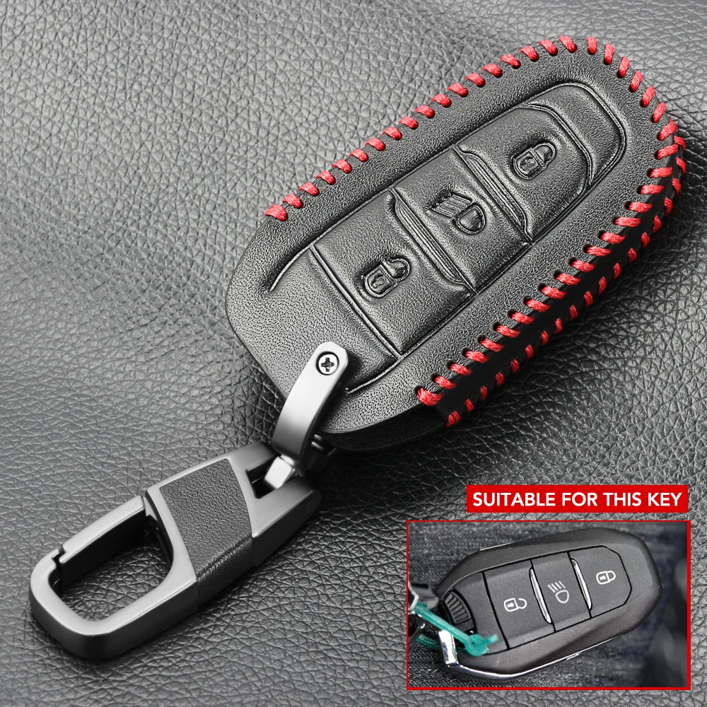 Car Leather Key Cover Case For Peugeot 208 301 308 308S 408 2008 3008 4008 5008 Citroen X7 C1 C2 C3 C4 C5 DS3 DS4 DS5 DS6 key case cover key case