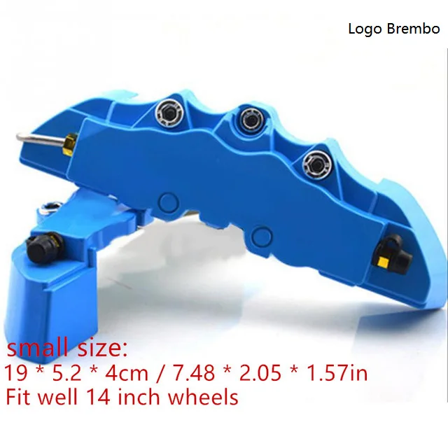 4 шт. заглушки дисковых тормозов высокого качества ABS пластиковый грузовик 3D Multicolors полезный Автомобильный Универсальный диск передний задний авто Универсальный комплект - Цвет: Blue 2pcs S