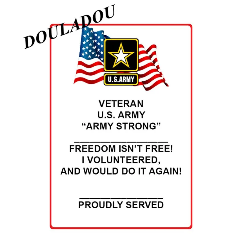 [Douladou] индивидуальный эксклюзивный Американский армейский винтажный металлический оловянный знак Ретро табличка Плакат Бар Паб украшение стены 30*20 см