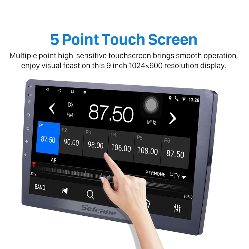 US $121.55 Seicane 2DIN Android 100 9 inch Universal Car Radio GPS Navigation Head Unit Player 4Core Support Backup camera