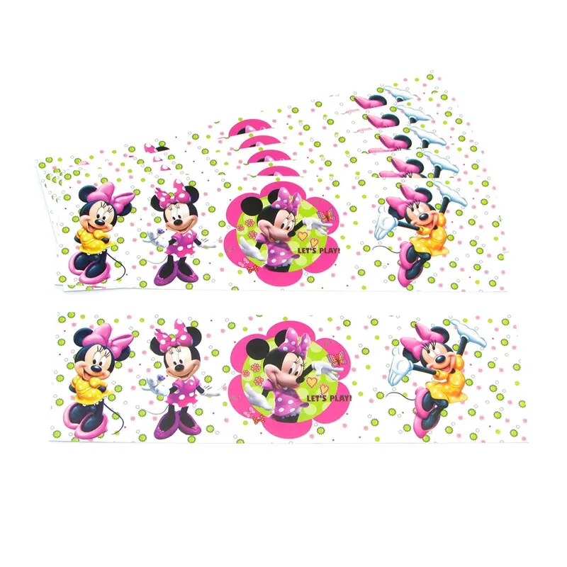 minnie x12pcs 12 шт./лот мультфильм Микки бутылка с Минни Маус стикер Мстители День Рождения украшения дети ребенок душ десерт декор стола - Цвет: minnie x12pcs