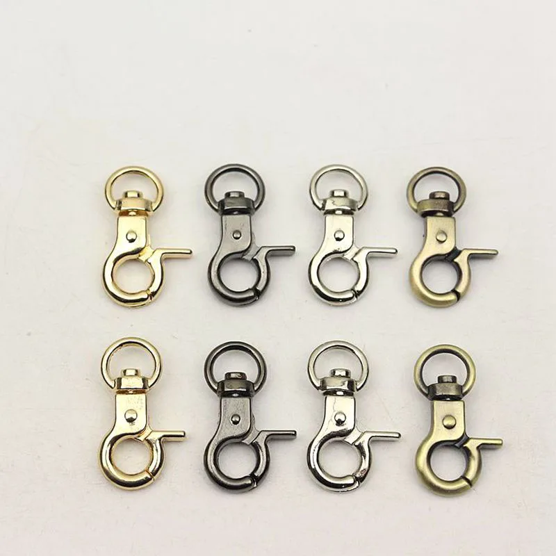 30Pcs Mini 9mm Metal Buckle Bag Clasps Lobster Swivel Trigger Clips Snap Hook for DIY Decor Accessories Keychain Parts