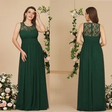 

Chiffon Lace Bridesmaid Dresses Long Sleeveless Wedding Party Dresses for Women Formal Evening Gowns robe de soirée de mariage