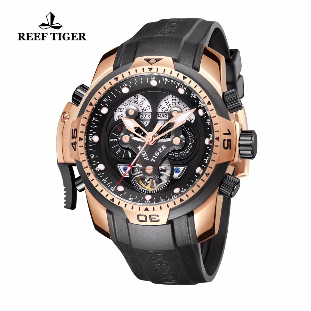 Мужские дизайнерские часы Reef Tiger/ET с большим циферблатом простые вечным