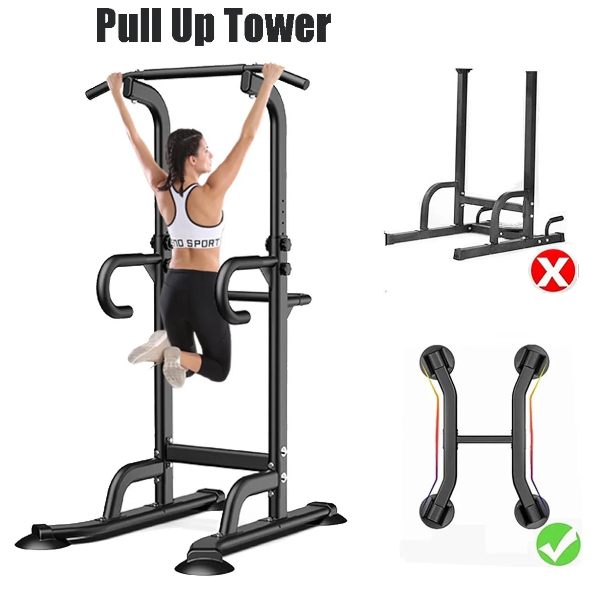 US $91.28 NEW Multifuncional Pull Up Bar Power Tower Home Gym Equipment Abdominal Muscle Trainer Workout Indoor Fitness Equip Sport