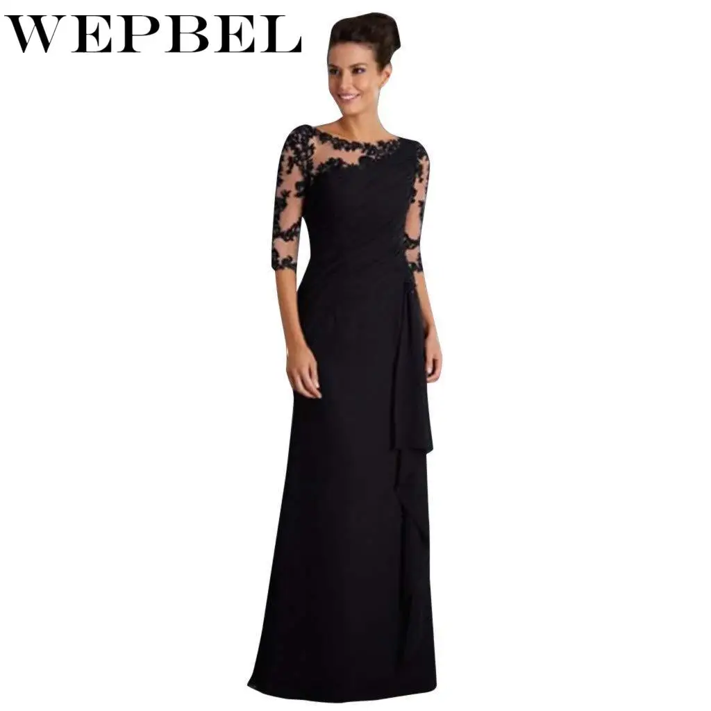 WEPBEL, женское длинное макси платье, половинное, кружевное, цветочное, сексуальное, с круглым вырезом, одноцветное, повседневное, модные, вечерние, с цветочным рисунком, женские платья