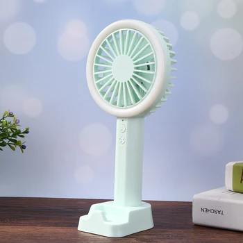

Electric USB Rechargeable Handheld Mini Fan Multi-functional Practical Durable Convenient Air Cooling Fan w/Phone Base Light