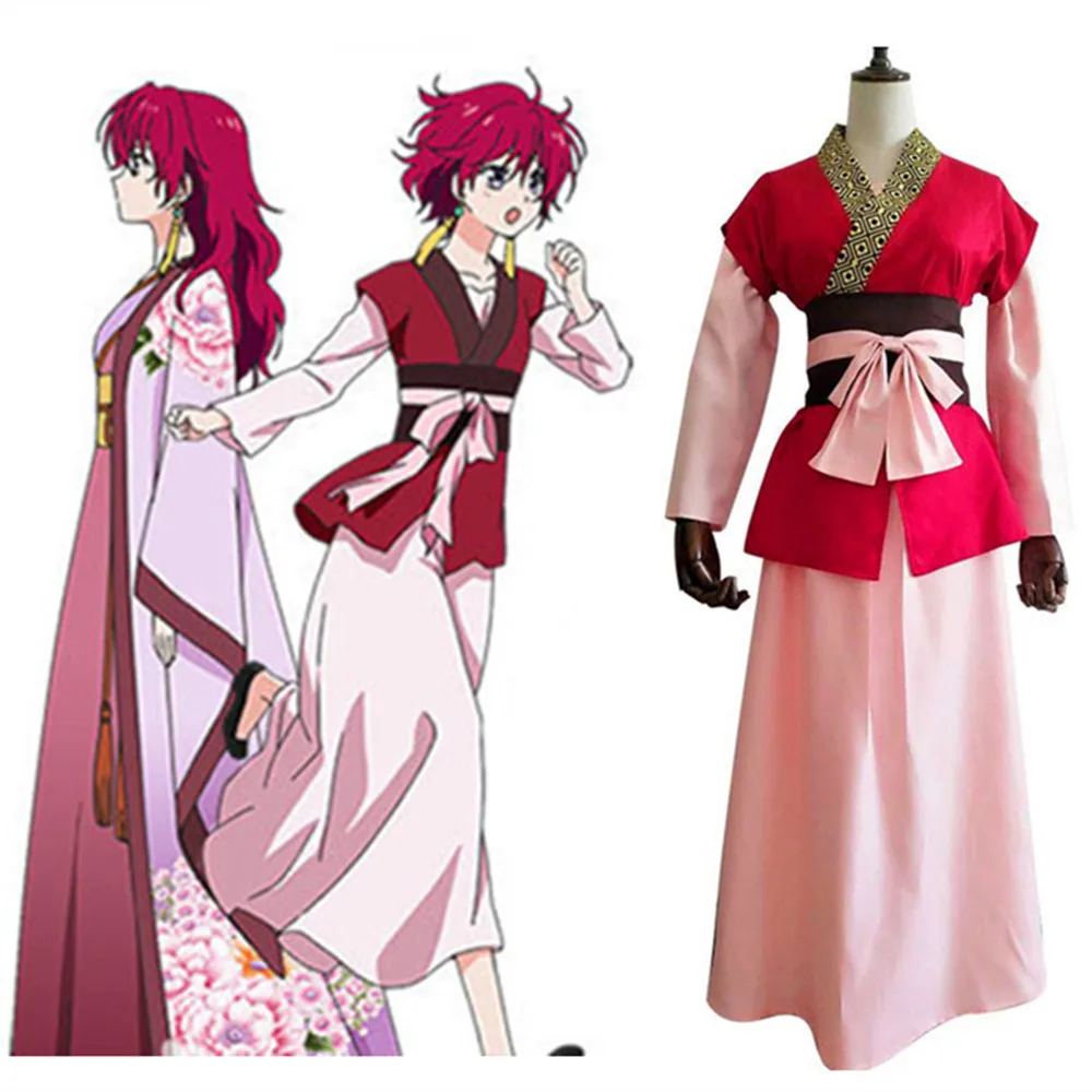 

2019 Anime Akatsuki No Yona Cosplay Costume Princess Yona kimono uniform Yona dress Cosplay Halloween female cartoon costumes