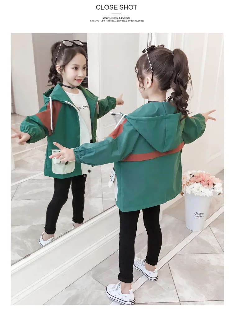 Anlencool/Детская Весенняя ветровка куртка тонкая детская рубашка на молнии, коллекция 2019 года, Осеннее модное Свободное пальто в Корейском