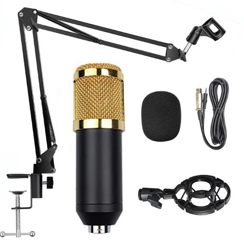 BM800 Condenser Microphone Mic Kit Live Studio Sound Recording Mount Boom Stand