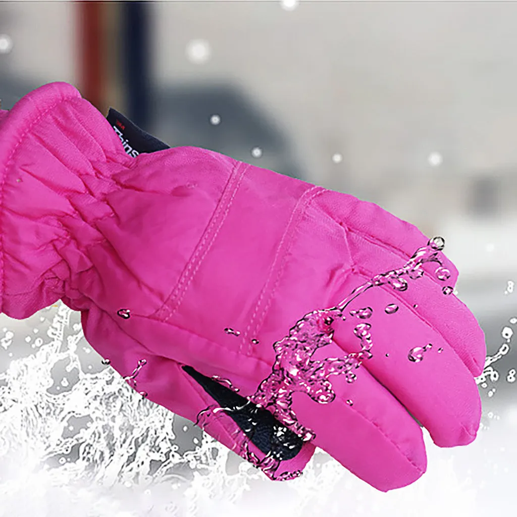 Children Gloves Winter Skating Biking Thicken Outdoor Skiing Riding Warm-keepping Waterproof Solid Color Kids Glove Mitten | Спорт и