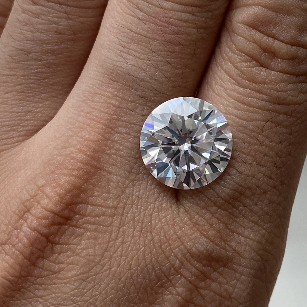 Grown  Loose moissanite diamond 12mm D Color 6 ct VVS1 Excellent Cut loose Moissanite stone for fashion Ring