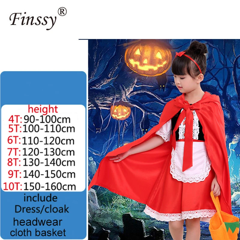 Halloween Costume For Kids Girls Princess Fancy Dress Children Little Red Riding Hood Cosplay Party Cape Headwear For 90cm 160cm Girls Costumes Aliexpress Halloween Costume For Kids Girls Princess Fancy Dress Children Little Red Riding Hood Cosplay Party Cape Headwear For 90cm 160cm Girls Costumes Aliexpress