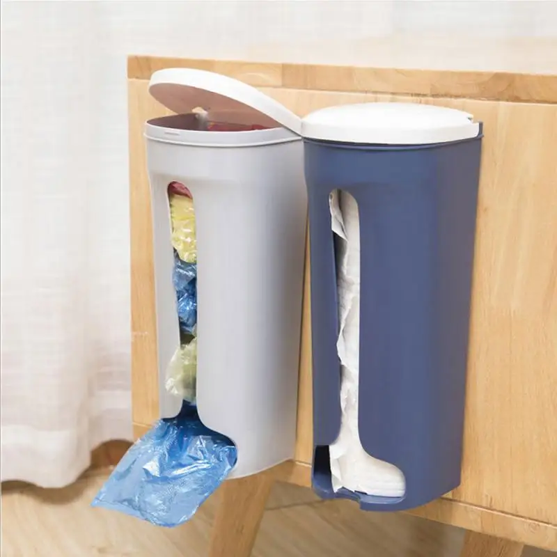 2020New Garbage Bag Storage Box Home Kitchen Bathroom Wall Hanging Plastic Storing Rack with Cover Boxes &amp Bins Dropship | Дом и сад
