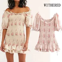 Увядшее индийское народное винтажное богемное платье с вырезом лодочкой и оборками пляжное сексуальное мини-платье для женщин vestidos de fiesta de noche vestidos блейзер