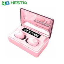 T8 TWS Bluetooth наушники 2200 мАч Внешний аккумулятор светодиодный дисплей беспроводные наушники розовый черный белый цвет кожи