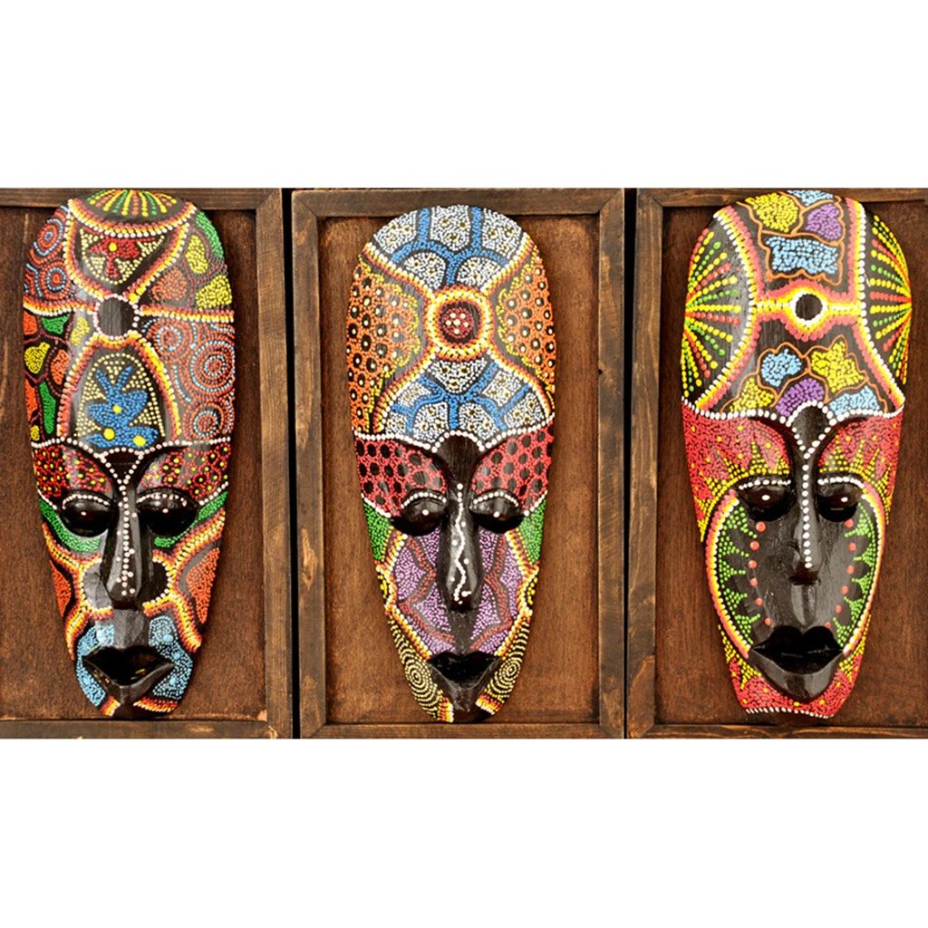 African Mask Wall Hanging Mask Resin Face Mask Tribe Mask Home Shop Decor Wall Art Mask for Home Pub Bar Store Decoration