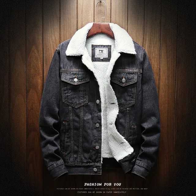 Men Denim Jackets And Coats Winter Warm 