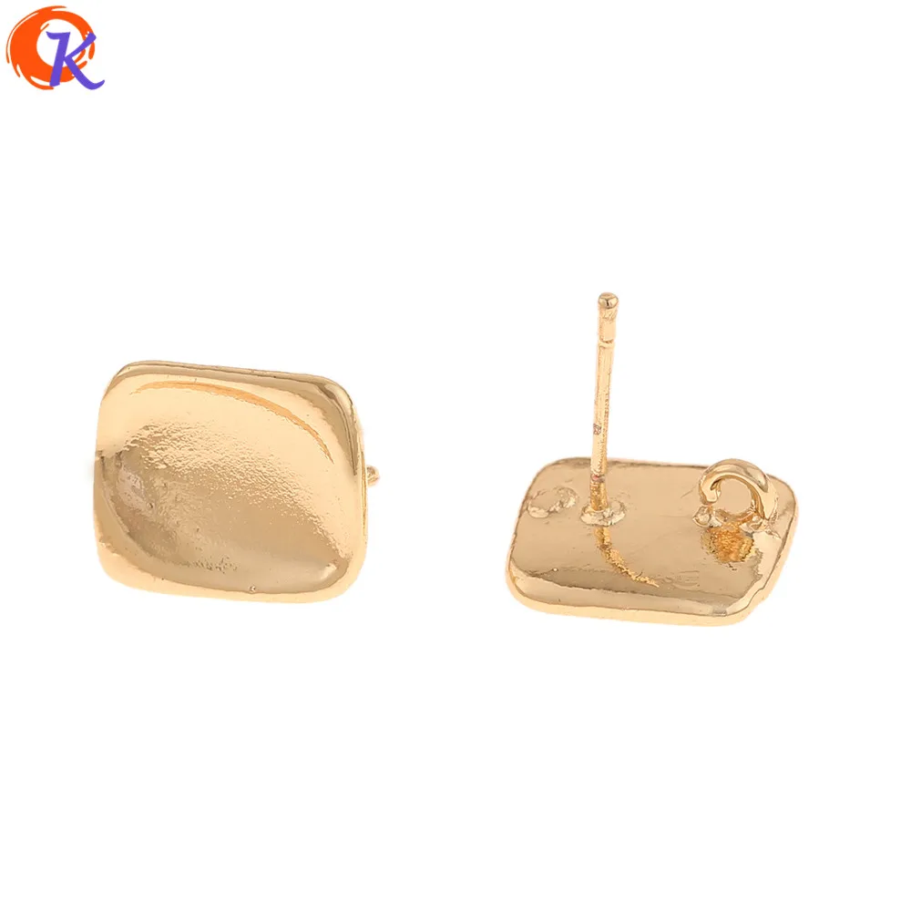 

Cordial Design 40Pcs 11*12MM Jewelry Accessories/Hand Made/Genuine Gold Plating/Square Shape/Silver Pin/Earrings Stud/DIY Making