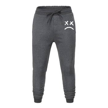 

Men Casual Sweatpants Sportswear Joggers Pants Cotton New Male Gyms Trousers Pantalones Hombre Unhappy want to cry