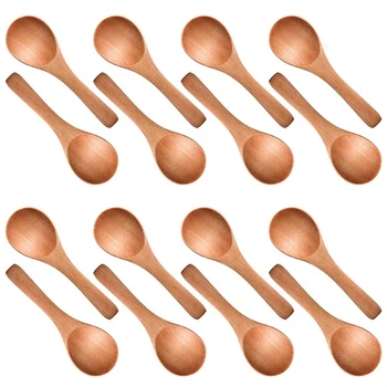 

Small Wooden Spo on Tasting Spo on Condiments Salt Spoons for Kitchen Cooking Seasoning Oil Coffee Tea Sugar