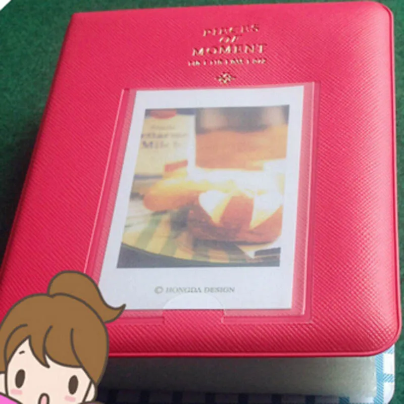 wine red Пленка для Instax Mini 8 фотоальбом кусочки монет мульти-Цвет 3 дюймов Мини Винтаж альбом для фотоаппарата Instax Фото хранения Чехол Скрап Бумага - Цвет: wine red