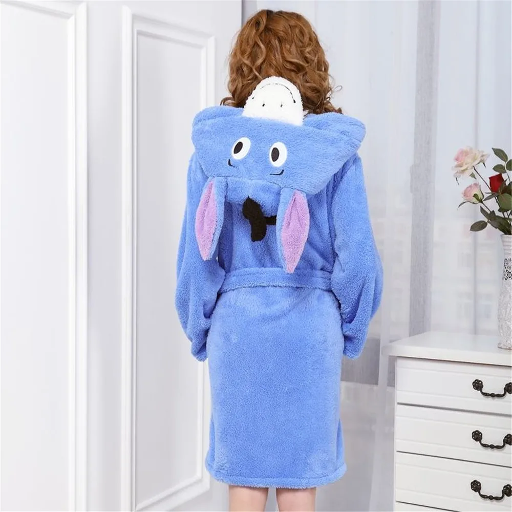 

cosplay donkey Robe Bath Femme Women Cute Animal Eeyore Long Sleeve Hooded Bathrobe Sexy Loose Sleepwear Robe Homewear Dressing