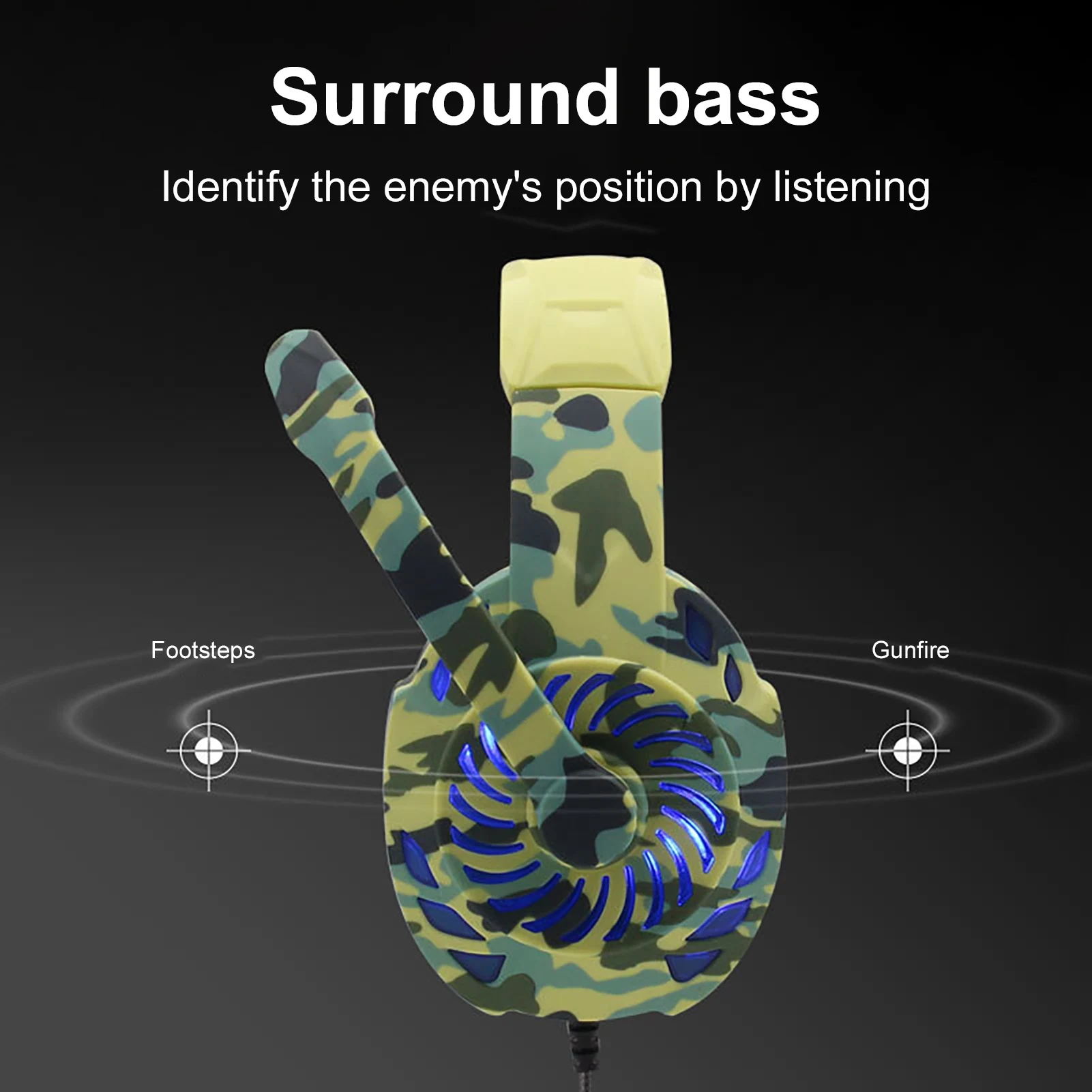 Wired Stereo Sound LED Light Gaming Headset Noise Canceling Earphone Headphone