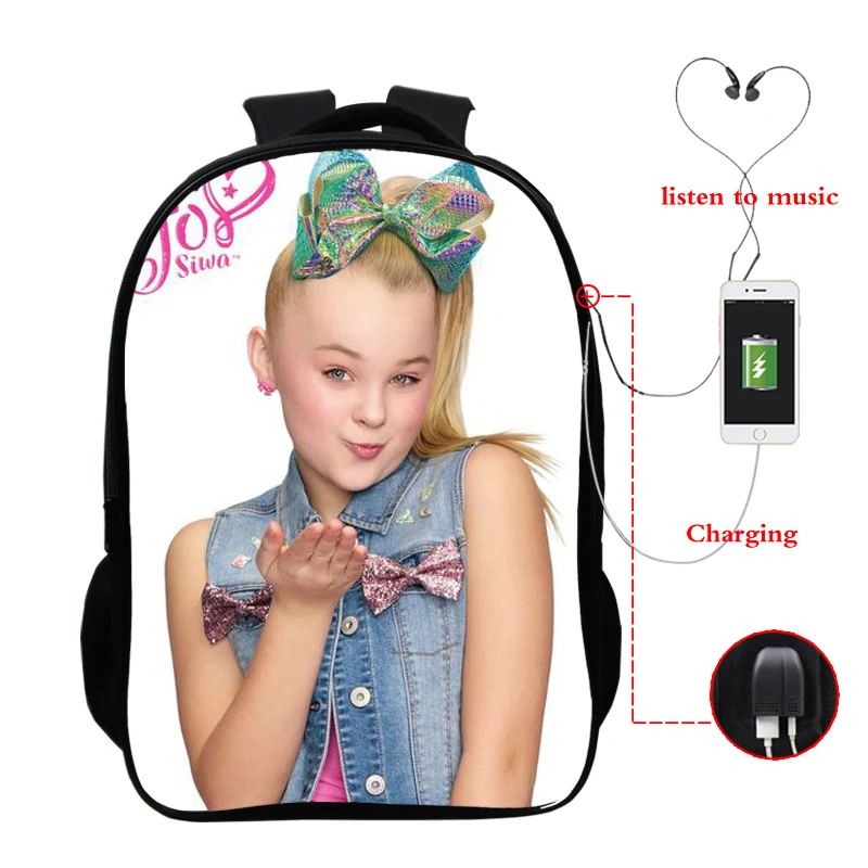 Школьная сумка JoJo siwa для девочек рюкзаки с USB школьная и мальчиков детская