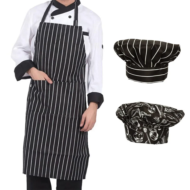 Adjustable Half-length Adult Apron Striped Hotel Restaurant Chef Waiter Apron Kitchen Cook