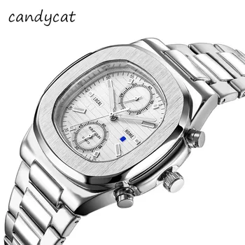 

Candycat Men's Business Quartz Watch Sports Waterproof Steel Band Watch Timer Mechanical Clockshisp Designer Watches Unique