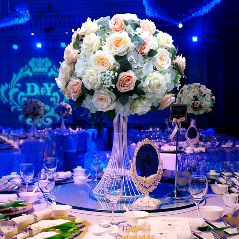 Luxury Custom 45 30cm Silk Babysbreath Rose Plants Artificial Flower Ball Wedding Table Centerpiece Decor Home Party Event Shop Artificial Dried Flowers Aliexpress