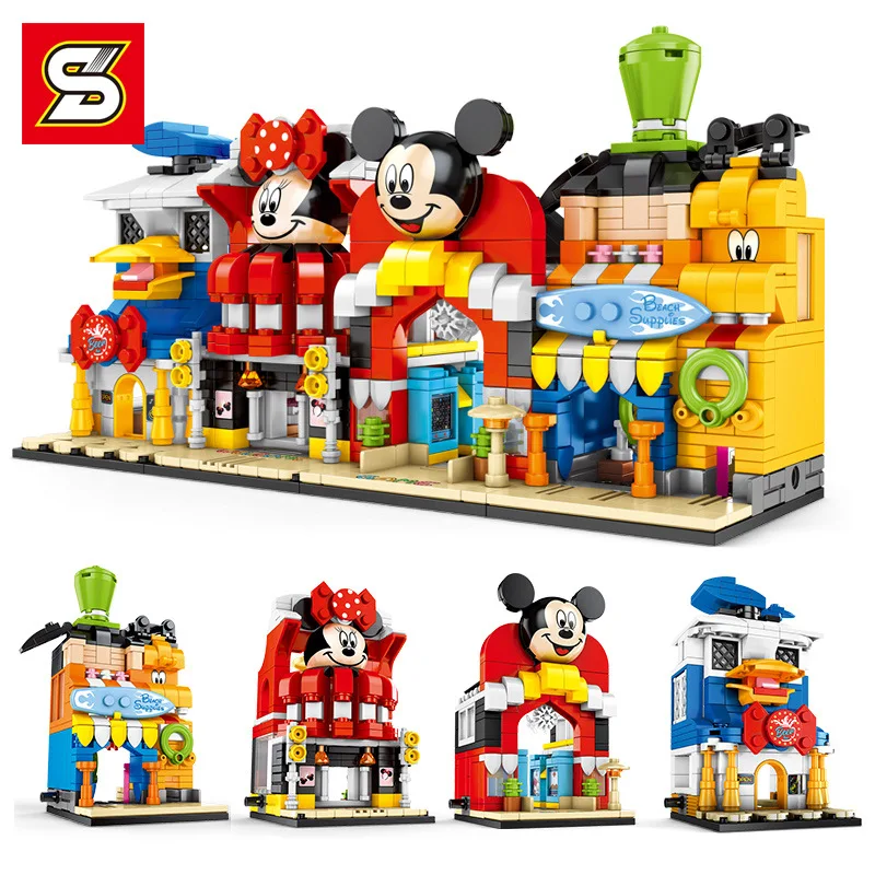 

234pcs Building Blocks DIY Assembly Brick Toys for Children Christmas Gifts Educational Toy Cartoon Small Street shop brinquedos