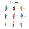 100Pcs 1:100/150/200 Scale Model Miniature Figures N Scale Painted Scenes Modelling People Assorted Poses 2
