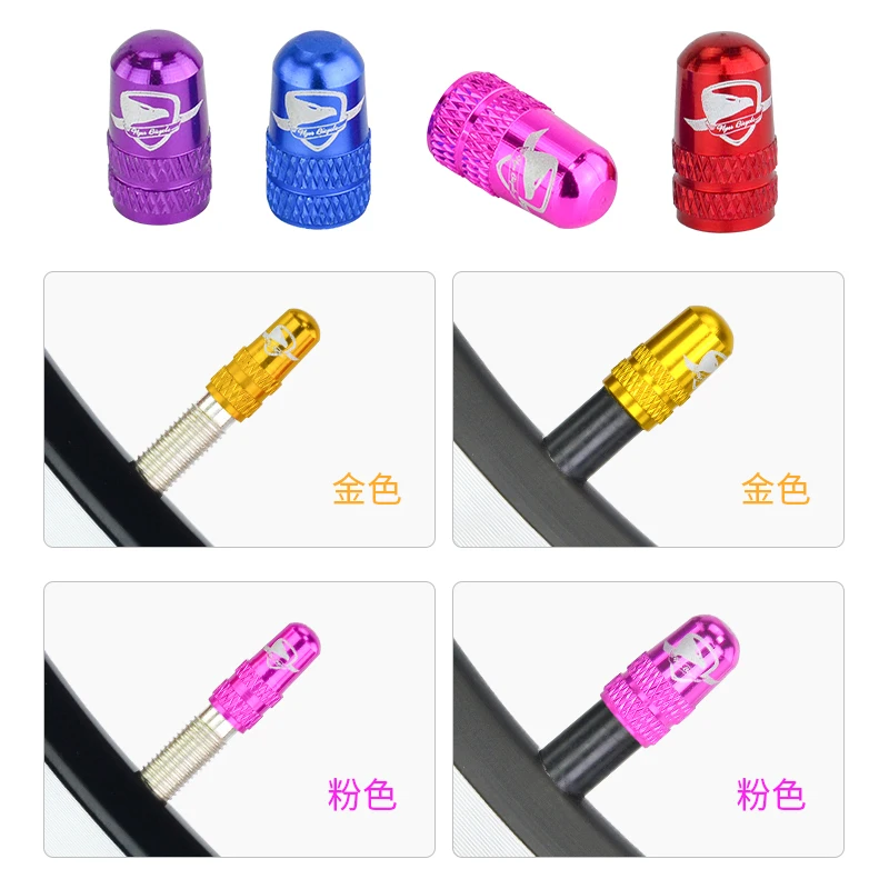 Bicycle Valve Cap Bicycle Tire Valve Cap Valve Cap Valve Caps 2pc ONEGOO Bicycle Mountain Road Bike Gas Nozzle Cap Aluminum Alloy Presta Schrader Air Valve Cap Bike Inner Tube Valve Dust