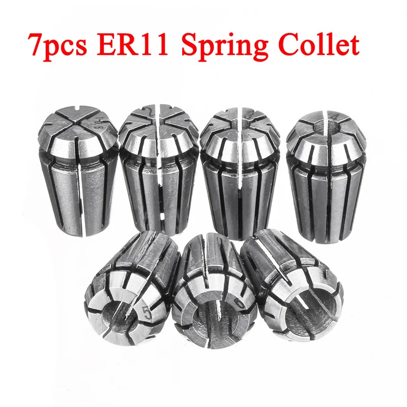 

7Pcs ER11 1/2/3/4/5/6/7mm Spring Collet Carving Machine Milling Chuck Collet Tool Holder For CNC Engraving Machine Milling Lathe