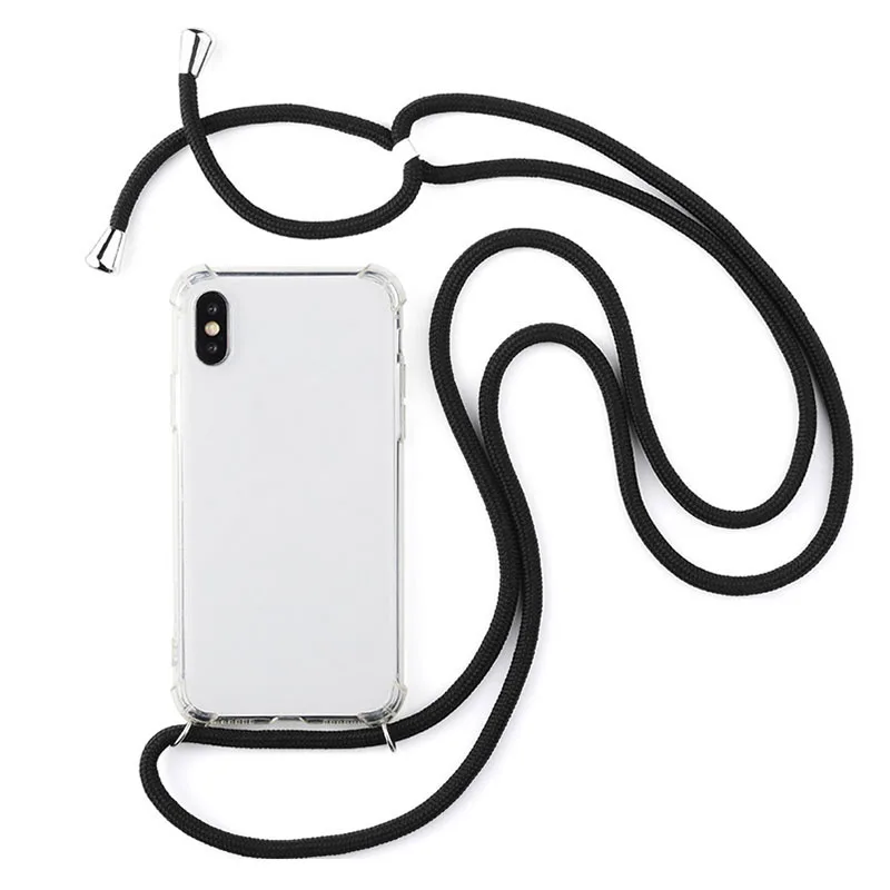 Прозрачный чехол для телефона с ремешком через плечо iPhone SE 11 Pro Max XS MAX XR X 10 7 8 6 6s plus