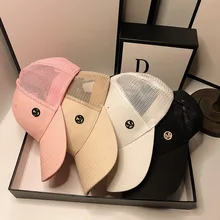

Fashion Brand Baseball Cap For Woman Metal Decoration Thin Breathable Mesh Luxury Hat Lady Outdoor Sports Sun Hats Peaked Caps