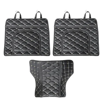 

3pcs Back Seat Styling With Storage Bag Protective Interior Anti Kick Mat PU Leather Children Cover Car Pad For Tesla Model 3