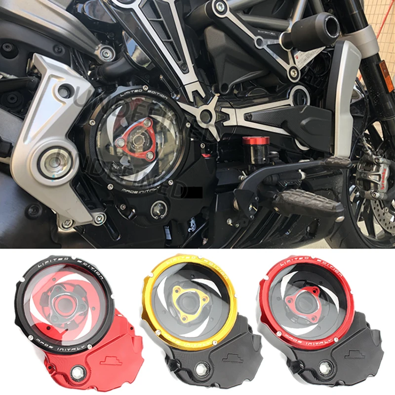 Racing Clear Coperchio Frizione Anello Di Ritegno A Molla Kit Spingidisco Frizione Motore Per Ducati Xdiavel X Diavel Tutto L'Anno Nero