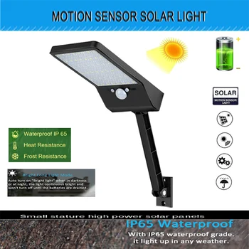 

48 LED Solar Light Outdoor Three Modes Black White Waterproof Garden Fence Lamp With bracket remote controller Gear lock spot l