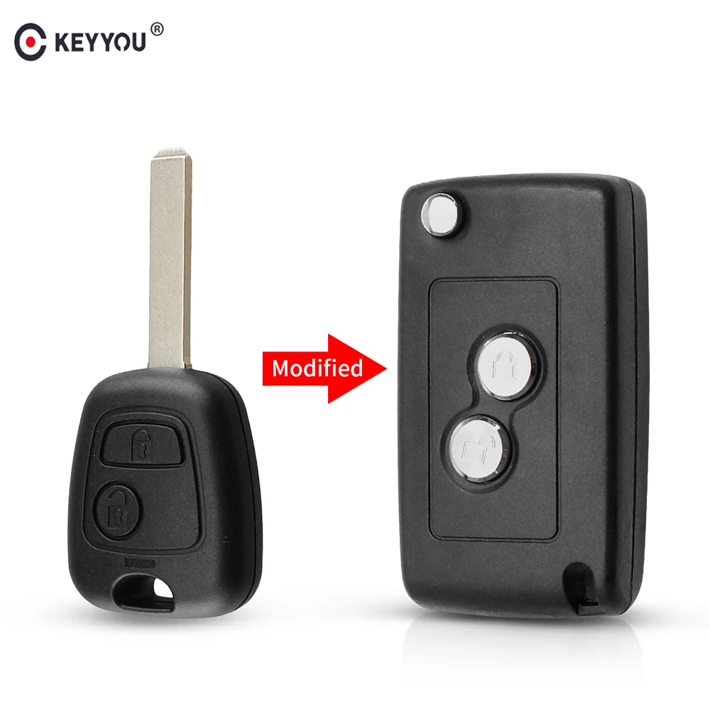 Складной чехол-книжка для ключей Toyota AYGO Citroen C1 C3 Peugeot 307 VA2 2 кнопки | Автомобили и