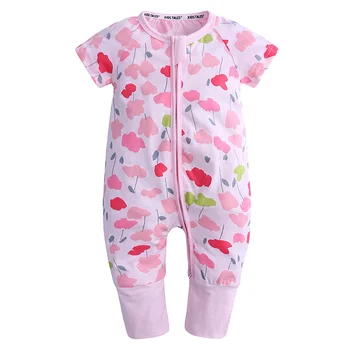 

100cm Baby Rompers Baby Spring Autumn Double Zippers Jumpsuits Short Sleeve Baby Jumpsuits Soft Baby Jumpsuits