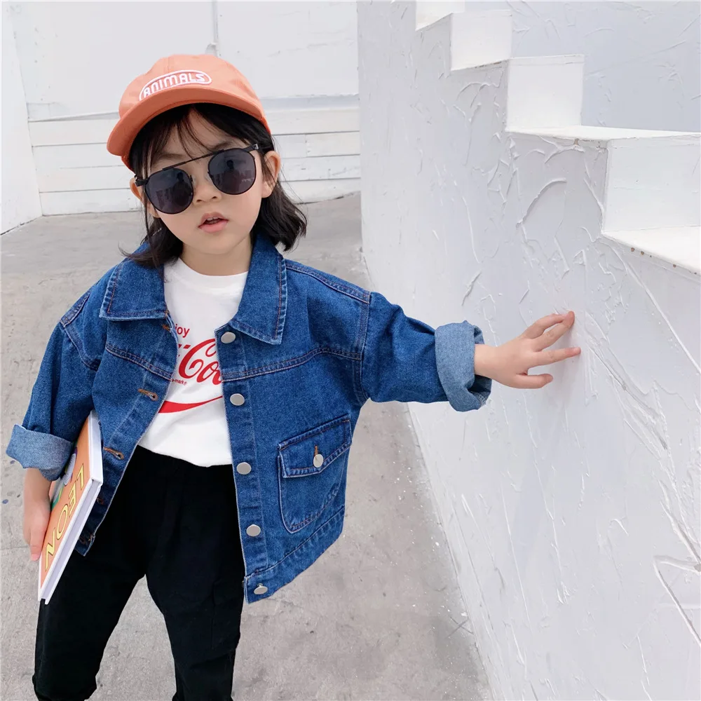 

Girl'S Coat 2020 New Style Spring Clothing Korean-style Western Style Hundred Korean-style Large Pocket Jeans Coat Fashion Xm-20