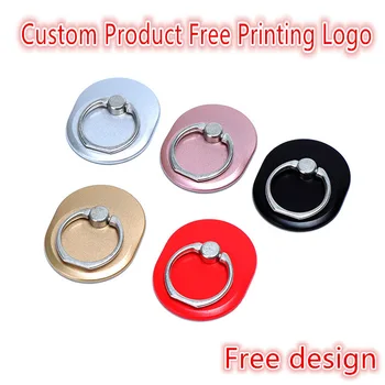 

100pcs Custom products free print logo mobile phone universal bracket metal ring buckle phone finger ring holder custom logo