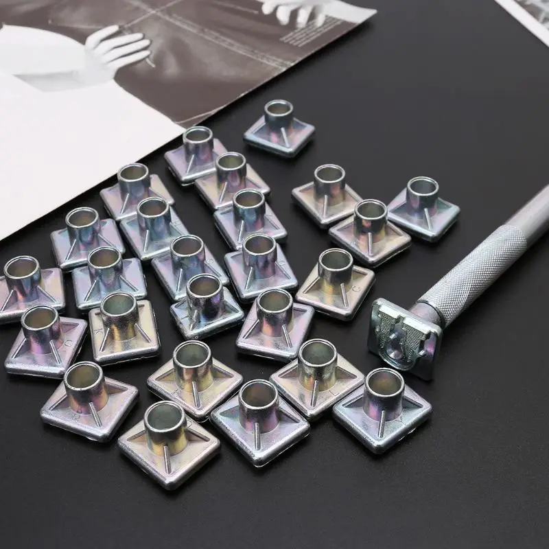 G5AB 26pcs 스틸 알파벳 문자 스탬프 펀치 세트 DIY 가죽 공예 금속 펀칭 도구 키트