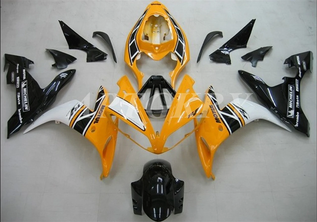 New ABS Plastic Shell Motorcycle Fairing kit Fit For YAMAHA YZF R1 2004 2005 2006 YZF-R1 1000R Yellow And White | Автомобили и