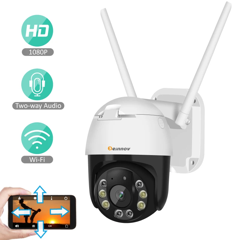 Einnov камера наблюдения CCTV уличная ip-камера PT Yoosee Onvif домашняя беспроводная камера безопасности HD CCTV SD карта двухстороннее аудио