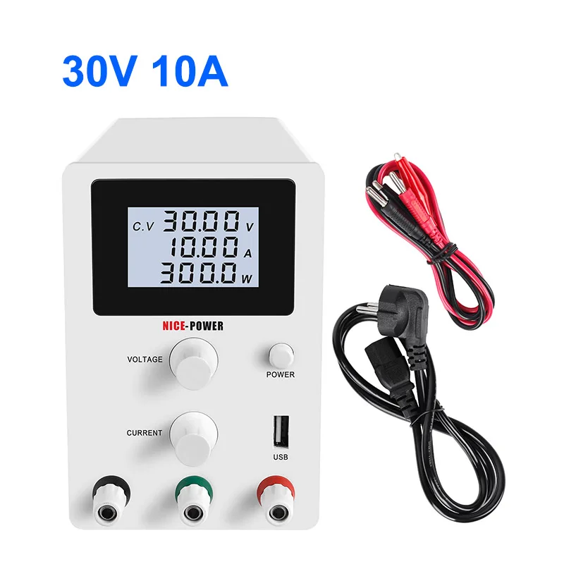 

30V 10A Switching DC Power Supply Voltage Regulators Lab Repair Tool Adjustable Power Source power display 0.01V 0.001A 0.001W